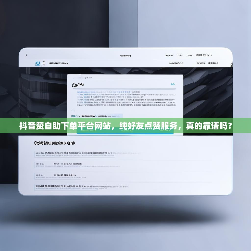 抖音赞自助下单平台网站，纯好友点赞服务，真的靠谱吗？