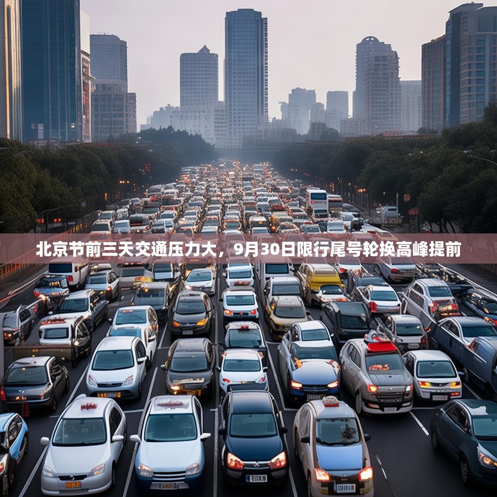 北京节前三天交通压力大，9月30日限行尾号轮换高峰提前